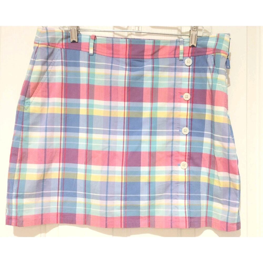 Women's Polo Ralph Lauren Madras Golf Skirt Pink- PLAID Size 12 NEW $148 - Picture 2 of 11